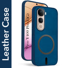 For Vivo Y400 Pro Back Cover Case Leather Finish (MagSafe Compatible Wireless Charging | Soft Touch | Camera Bump Protection)