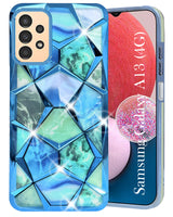 For Samsung Galaxy A13 4G Back Cover Case ( Dual Design Glitter Sparkle and Detachable Diamond Print Case | Soft and Flexible)