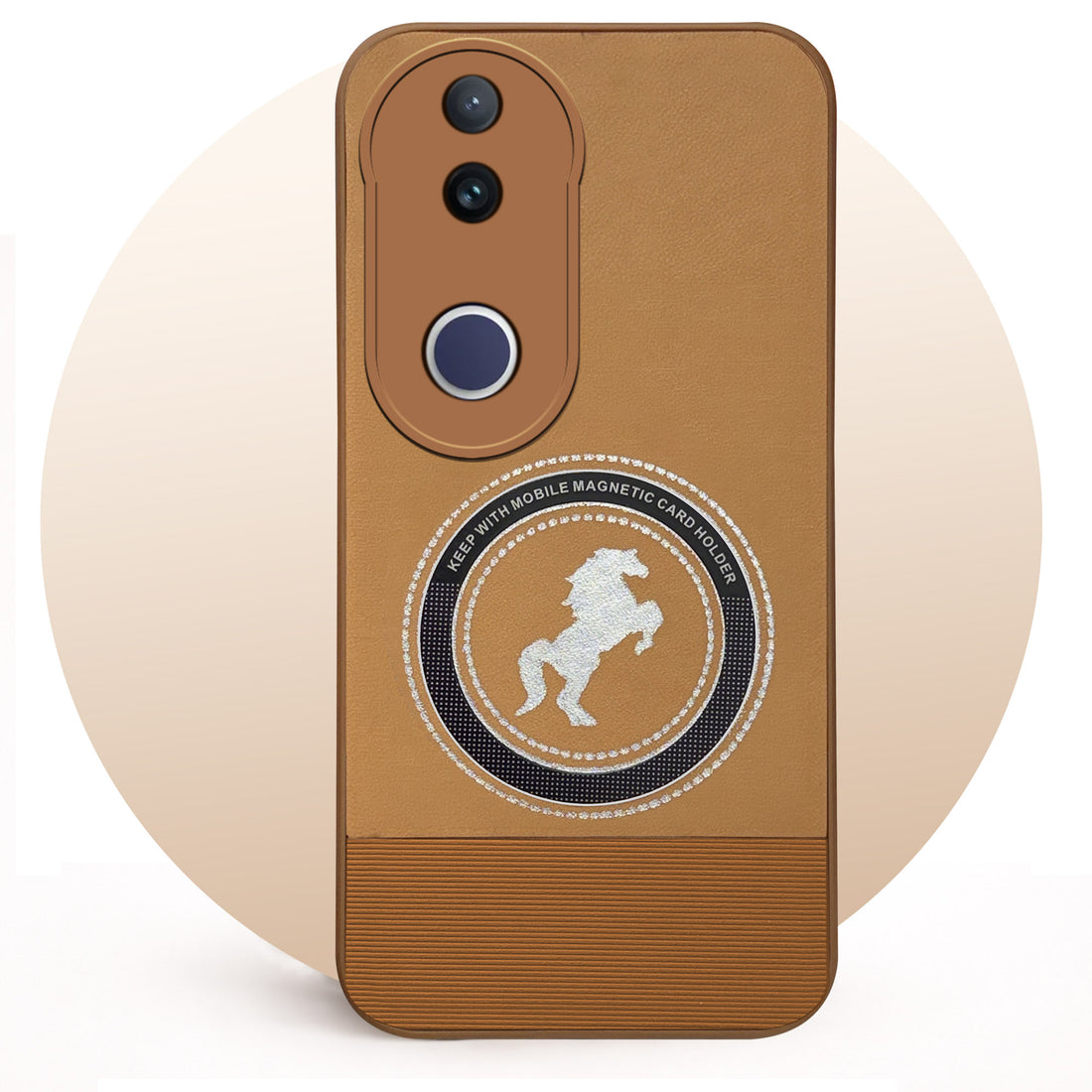 For Vivo T4R Back Cover Case PU Leather Finish (Professional Minimalist Texture | MagSafe Compatile | Camera Protection | Sleek Sober Formal)