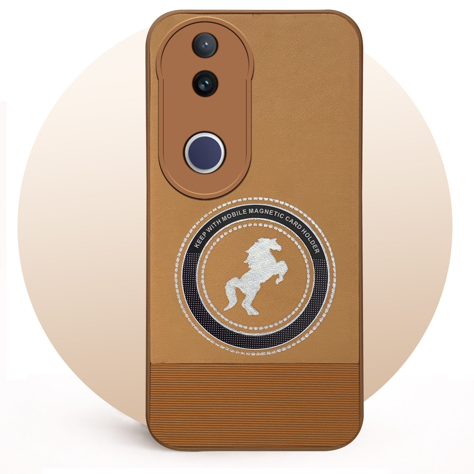 For Vivo T4R Back Cover Case PU Leather Finish (Professional Minimalist Texture | MagSafe Compatile | Camera Protection | Sleek Sober Formal)