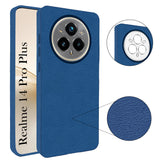 For Realme 14 Pro Plus 5G Back Cover Case (Glass Like Camera Protection | Leather Feel | Minimalist Professional Grip)