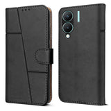 For VIVO Y28 5G Flip Cover Case (Stitched Leather with Magnetic Closure)