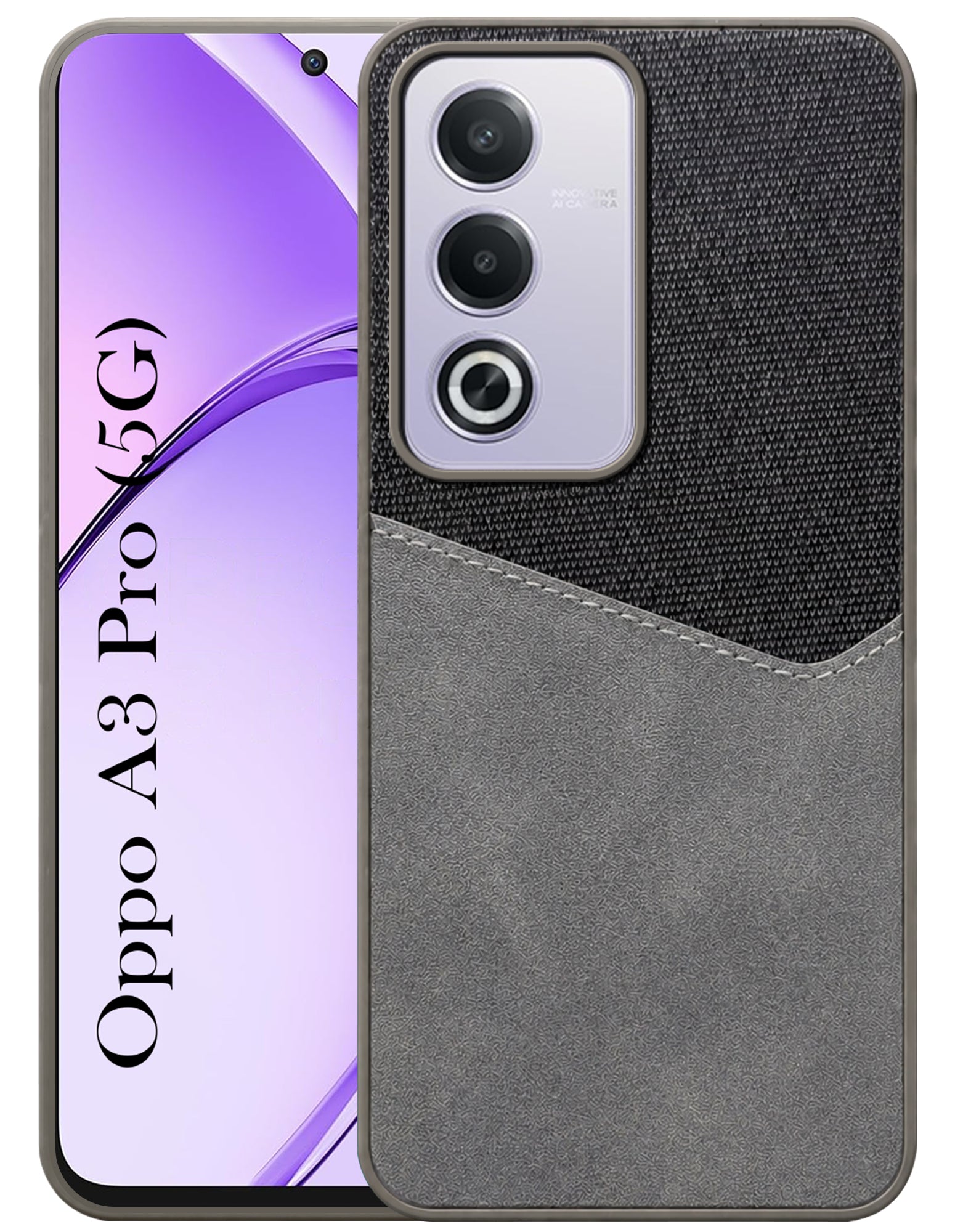 For Oppo A3 Pro 5G Back Cover Case (Dual PU Leather Stitch | Professional Minimalist | Soft and Flexible)
