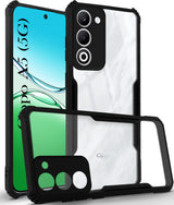 For Oppo A5 5G Back Cover Case ( Shockproof with Polycarbonate Clear Panel | Professional Black)