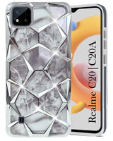 For Realme C20 | Realme C20A Back Cover Case (Dual Design Glitter Sparkle and Detachable Diamond Print Case | Soft and Flexible)