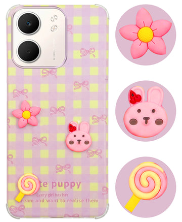 For Oppo A5X Back Cover Case (3D Cute Cartoons | Hard Back Side Soft | Matte Premium Finish | HD Printing)
