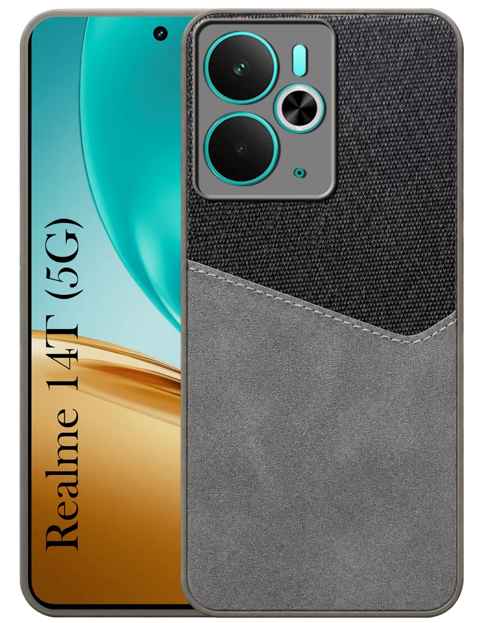For Realme 14T Back Cover Case  (Dual PU Leather Stitch | Professional Minimalist | Soft and Flexible)