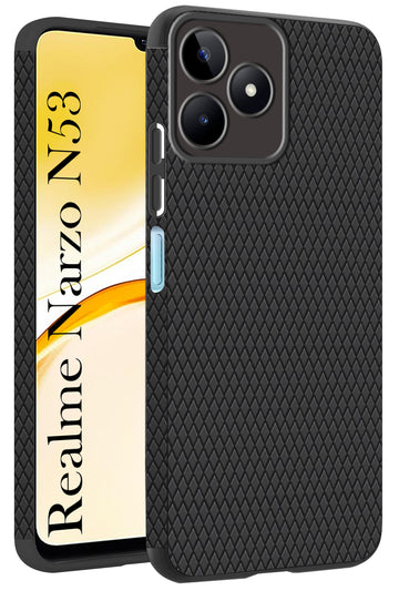 For Realme Narzo N53 Back Cover Case (Liquid Silicone | Side Grip | Camera Protection)