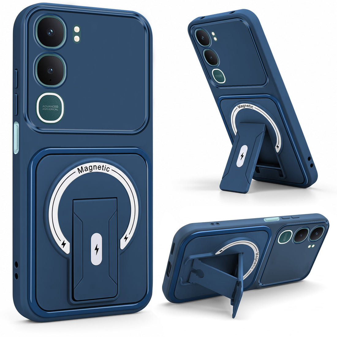 For Vivo Y31 5G Back Case Cover Metallic (Hybrid Armor Kickstand | MagSafe Compatible | Camera Protection Shockproof)
