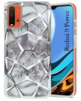 For Xiaomi Mi Redmi 9 Power Back Cover Case ( Dual Design Glitter Sparkle and Detachable Diamond Print Case | Soft and Flexible)