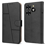 For Tecno Pop 8 Flip Case Cover (Stitched Leather with Magnetic Closure)