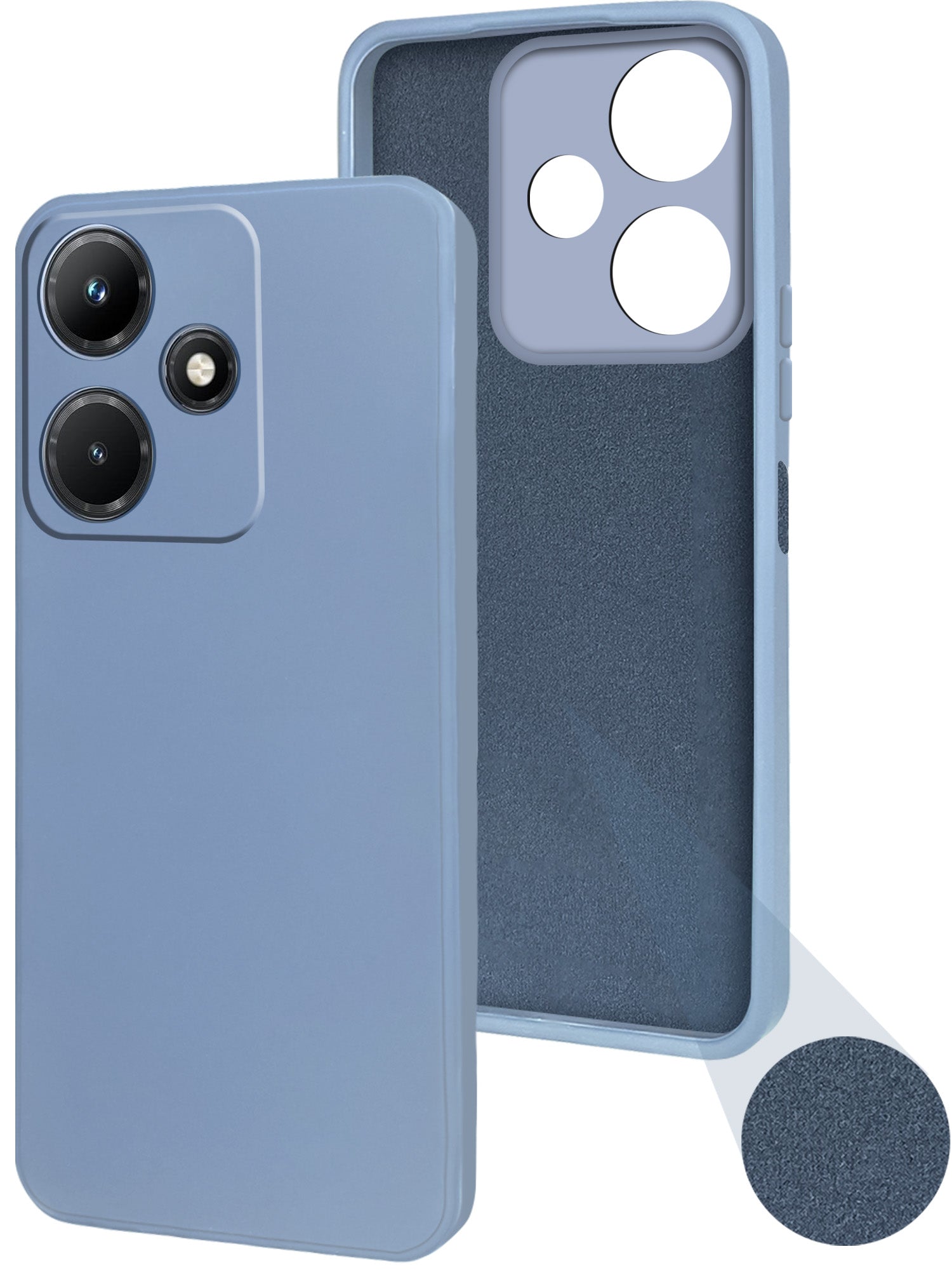 For Infinix Hot 30i Back Cover Case (Matte Finish Silicone with Inside Fiber Cloth)