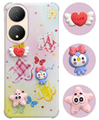For Vivo Y100 Back Cover Case (3D Cute Cartoons | Hard Back Side Soft | Matte Premium Finish | HD Printing)