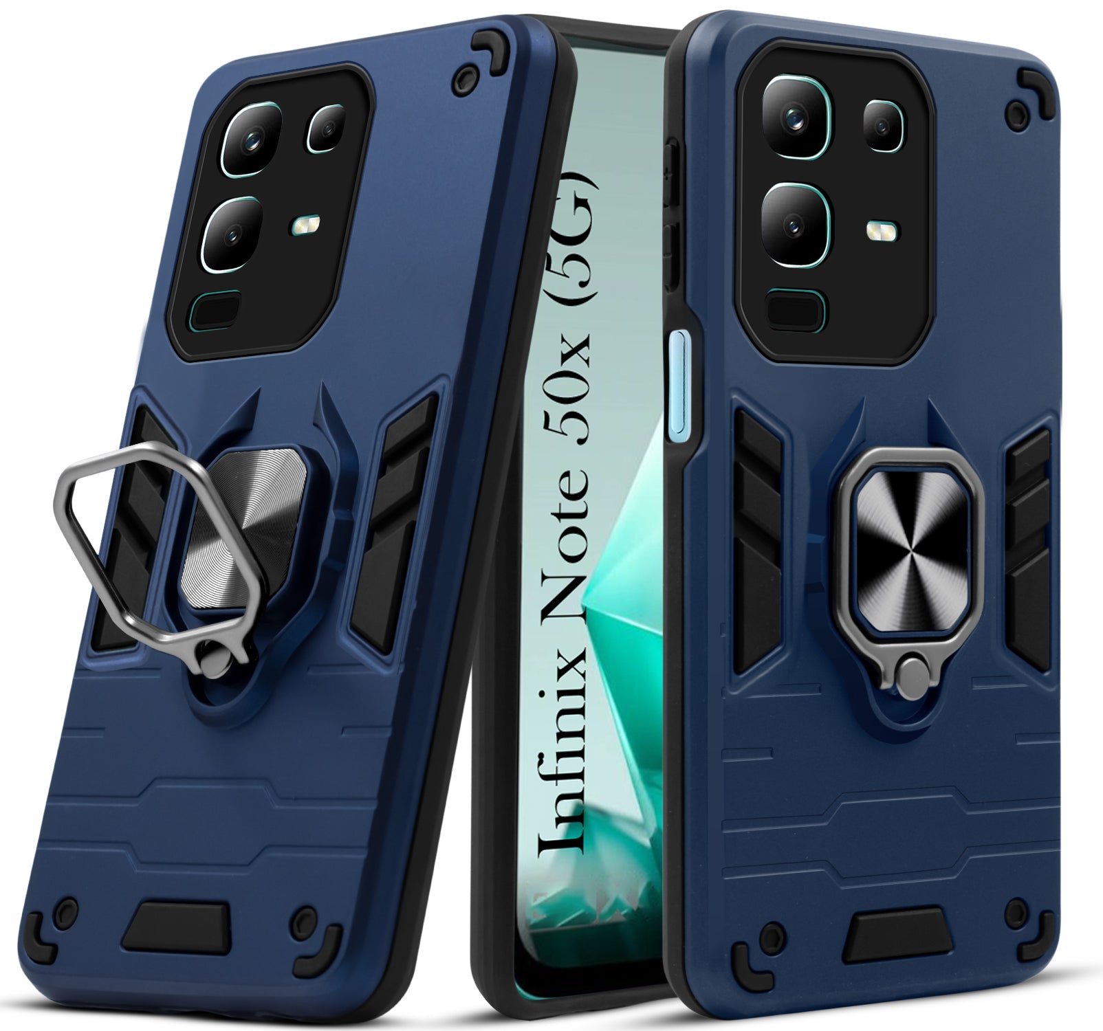For Infinix Note 50x Back Cover Case(Shockproof Polycarbonate Dual Layer Hybrid Armor) Sky Blue