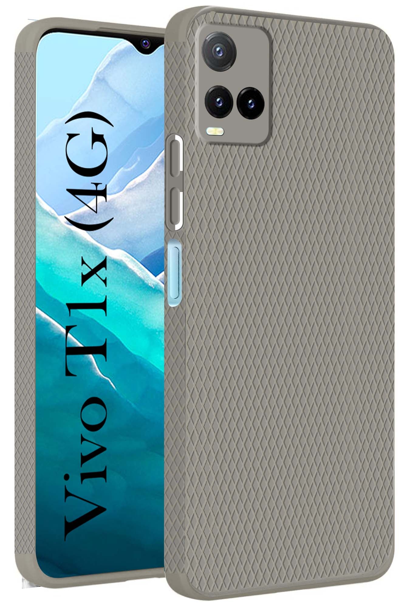 For Vivo T1x 4G  Back Cover Case (Liquid Silicone | Side Grip | Camera Protection)