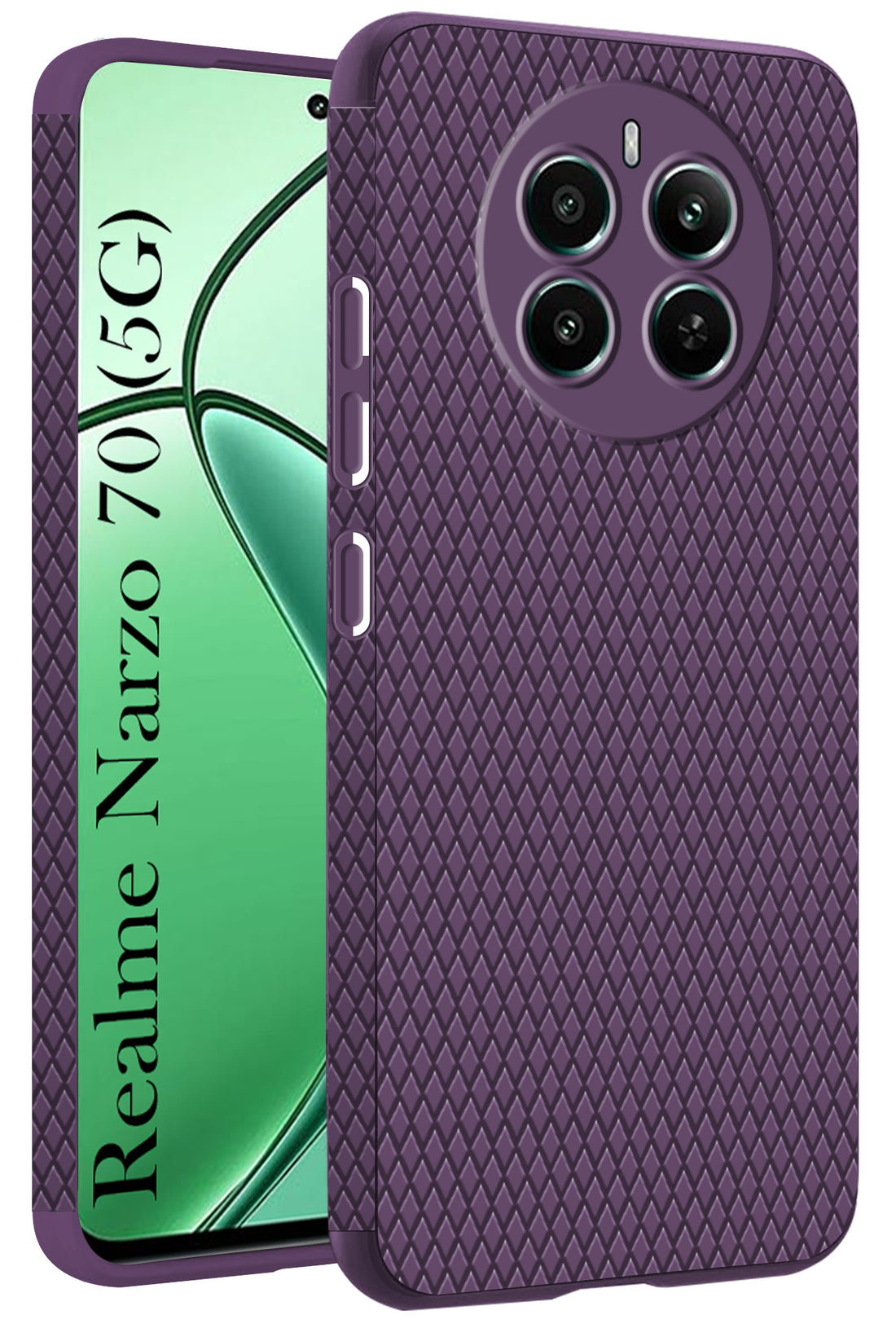 For Realme Narzo 70 5G Back Cover Case (Liquid Silicone | Side Grip | Camera Protection)