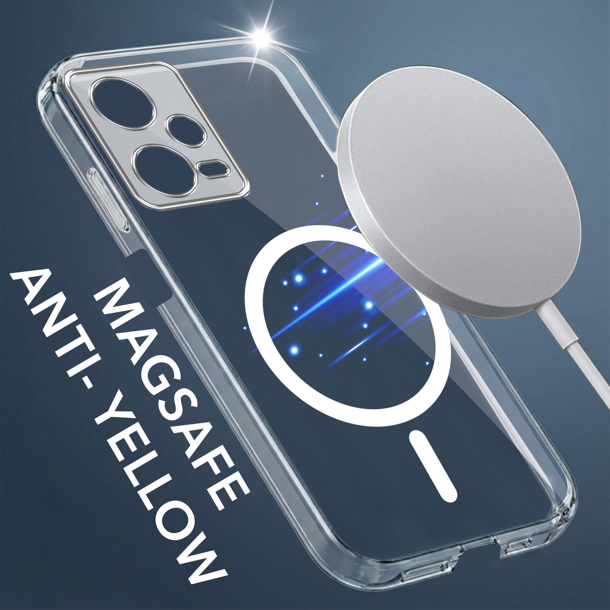 For Xiaomi Redmi Note 12 Pro 5G Back Cover Shockproof Crystal-Clear (MagSafe Wireless Support | Drop & Camera Protection | Hard Polycarbonate)
