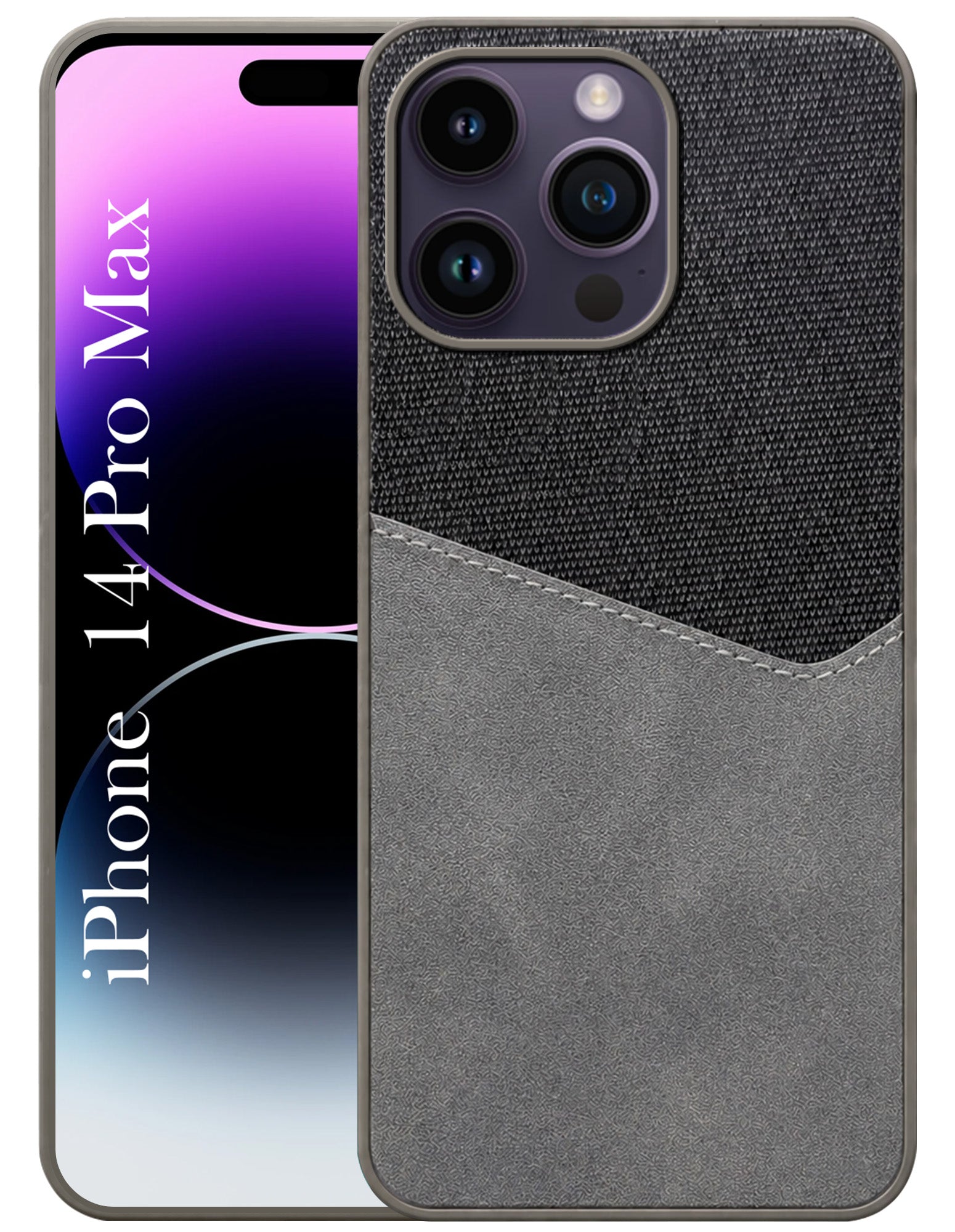 For Apple iPhone 14 Pro Max Back Cover Case (Dual PU Leather Stitch | Professional Minimalist | Soft and Flexible)