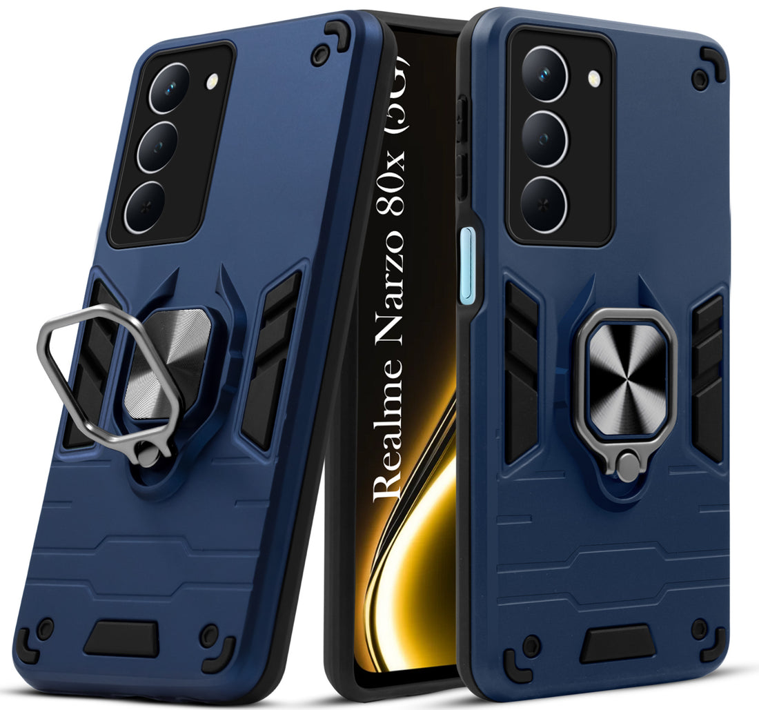 For Realme Narzo 80x Back Cover Case (Shockproof Polycarbonate Dual Layer Hybrid Armor)