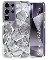 For Samsung Galaxy S24 Ultra Back Cover Case ( Dual Design Glitter Sparkle and Detachable Diamond Print Case | Soft and Flexible)