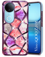 For Vivo iQOO Z10R Back Cover Case ( Dual Design Glitter Sparkle and Detachable Diamond Print Case | Soft and Flexible)