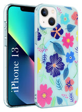 For Apple iPhone 13 Back Cover Case (Cute Floral Design | Flower Print for Girls | MagSafe Compatible Wireless Charging)