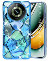 For Realme 11 Pro 5G | Realme 11 Pro Plus 5G Back Cover Case (Dual Design Glitter Sparkle and Detachable Diamond Print Case | Soft and Flexible)