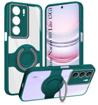 For Realme Narzo 80 Lite 5G Back Cover Case with stand (Built-in Ring Holder Kickstand | Lifetime Anti Yellow | Camera Protection)