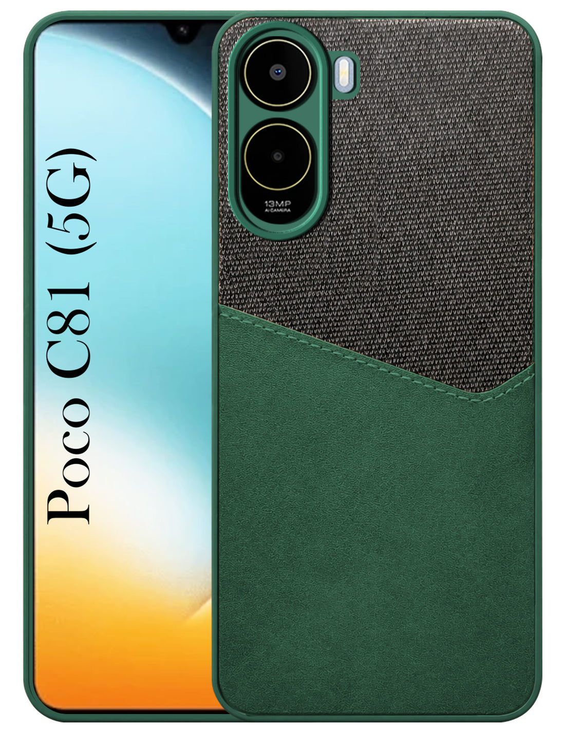 For Poco C81 5G Back Cover Case (Dual Colour Stitch | Professional Minimalist Feel | Soft and Flexible)