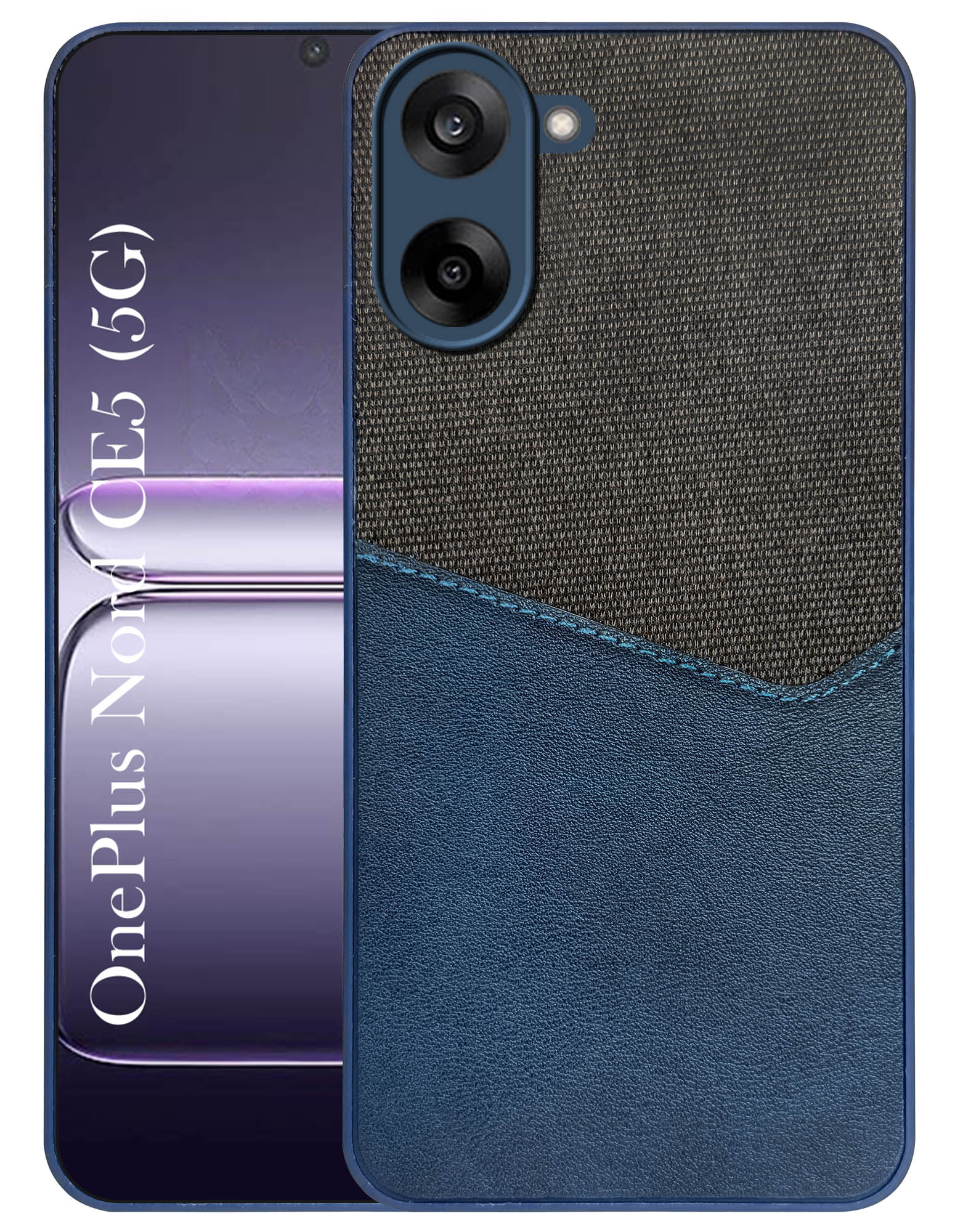 For Oneplus Nord CE 5 Back Cover Case (Dual PU Leather Stitch | Professional Minimalist | Soft and Flexible)