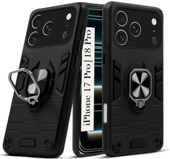 For iPhone 17 Pro | iPhone 18 Pro Back Cover Case (Shockproof Dual Layer Polycarbonate |Ring Holder Kickstand)