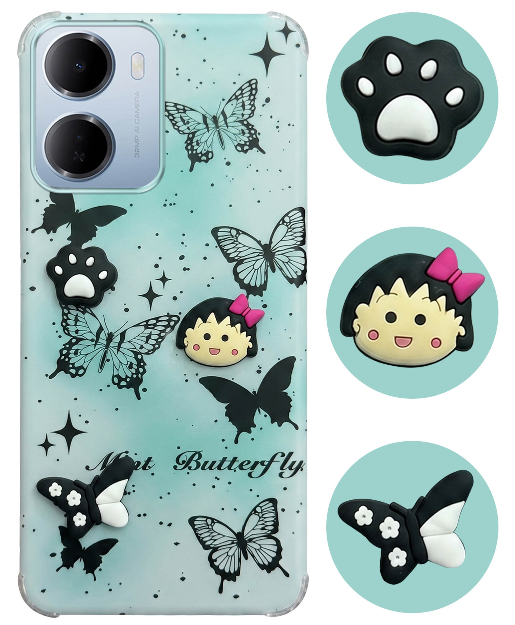 For Redmi 15A 5G Back Cover Case (3D Cute Cartoons | Hard Back Side Soft | Matte Premium Finish | HD Printing)
