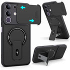 For Vivo T4x | Vivo Y31 Pro Back Case Cover Metallic (Hybrid Armor Kickstand | Sliding Shutter Camera Protection | MagSafe Compatible)