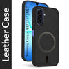 For Samsung Galaxy A17 | Samsung F17 | Samsung M17 5G Back Cover Case Leather Finish (MagSafe Compatible Wireless Charging | Soft Touch | Camera Bump Protection)