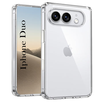 For Apple iphone Duo Back Cover Case Lifetime Anti-Yellow Clear (Sleek Hard Crystal | Shockproof and Camera Protection)