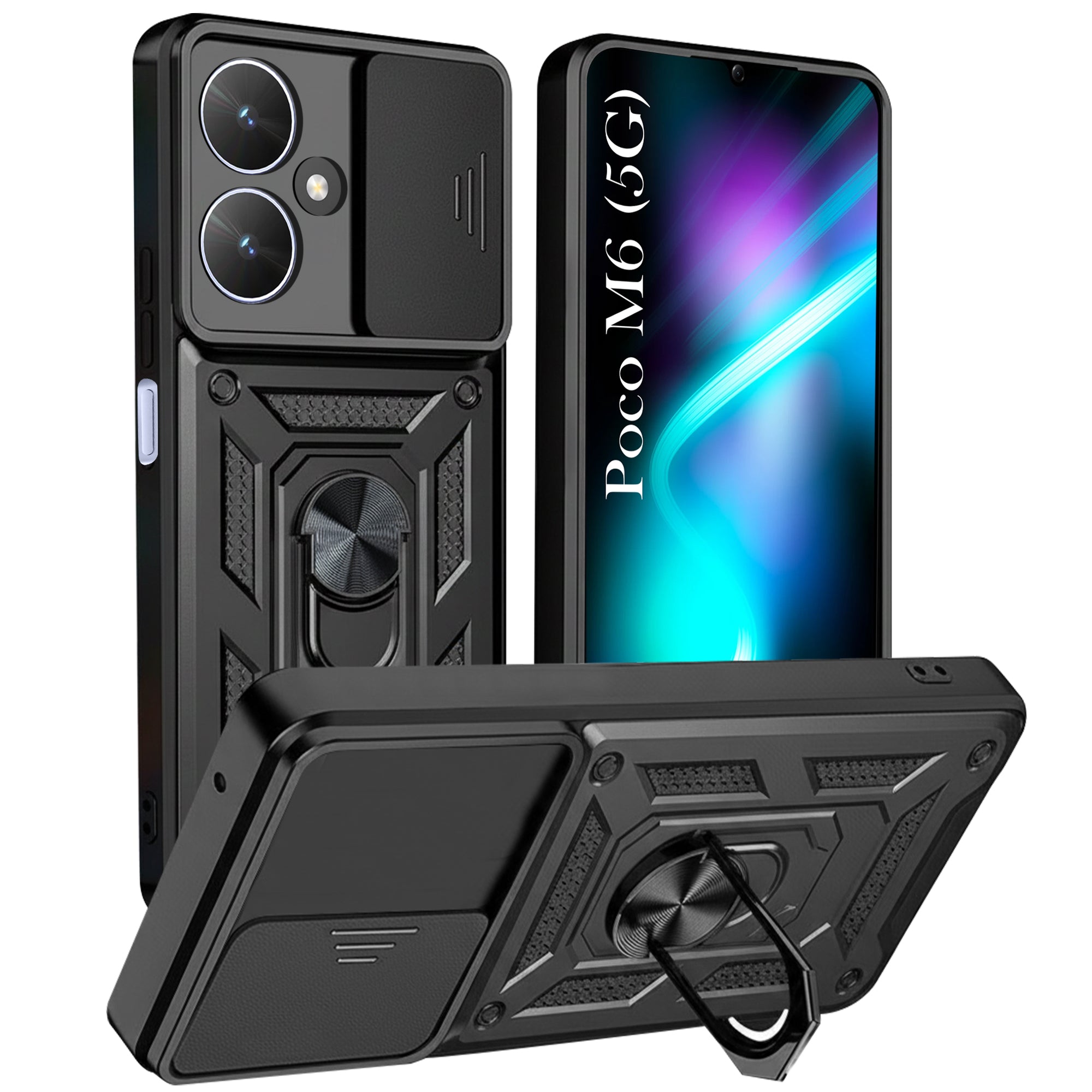 For Poco M6 5G Back Cover Case (Hybrid Dual Armor Polycarbonate)