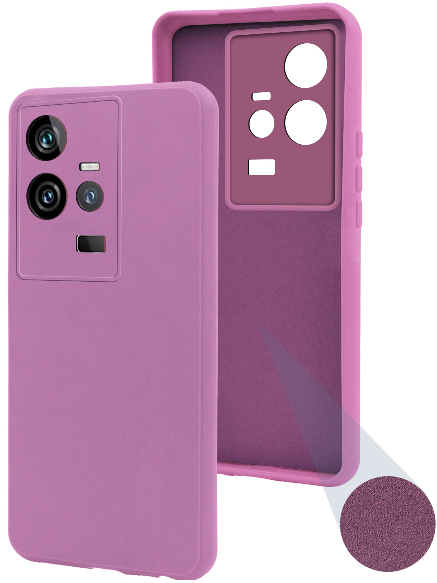 For Vivo iQOO 11 5G Back Cover Case ( Matte Finish Silicone with Inside Fiber cloth)