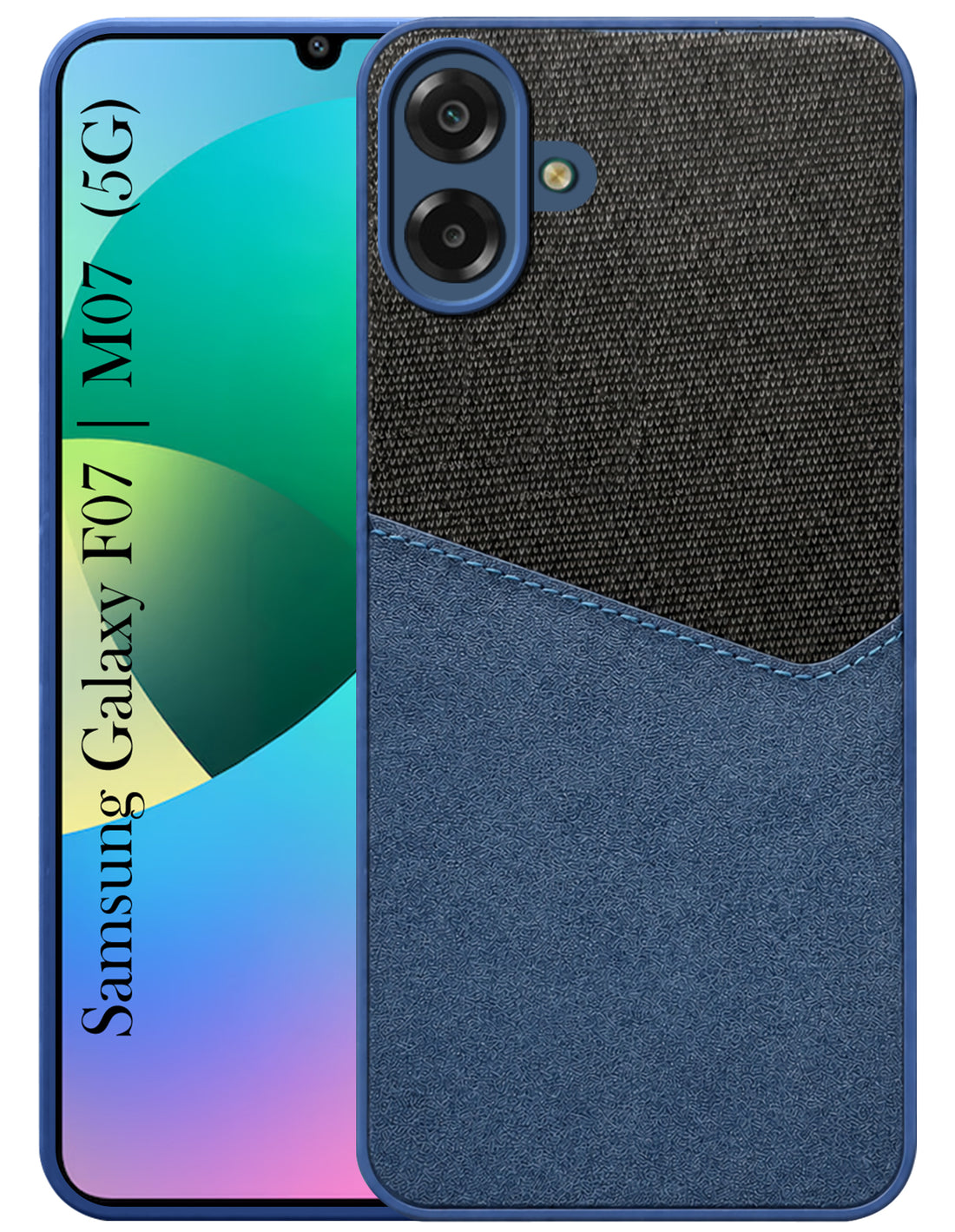 For Samsung Galaxy M07 | Samsung Galaxy F07 Back Cover Case (Dual PU Leather Stitch | Professional Minimalist | Soft and Flexible)