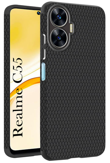 For Realme C55 Back Cover Case (Liquid Silicone | Side Grip | Camera Protection)
