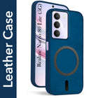 For Realme Narzo 80 Lite 5G Back Cover Case Leather Finish (MagSafe Compatible Wireless Charging | Soft Touch | Camera Bump Protection)