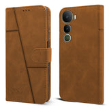 For Vivo Y400 Flip Case Cover ( Stitched Leather with Magnetic Closure)