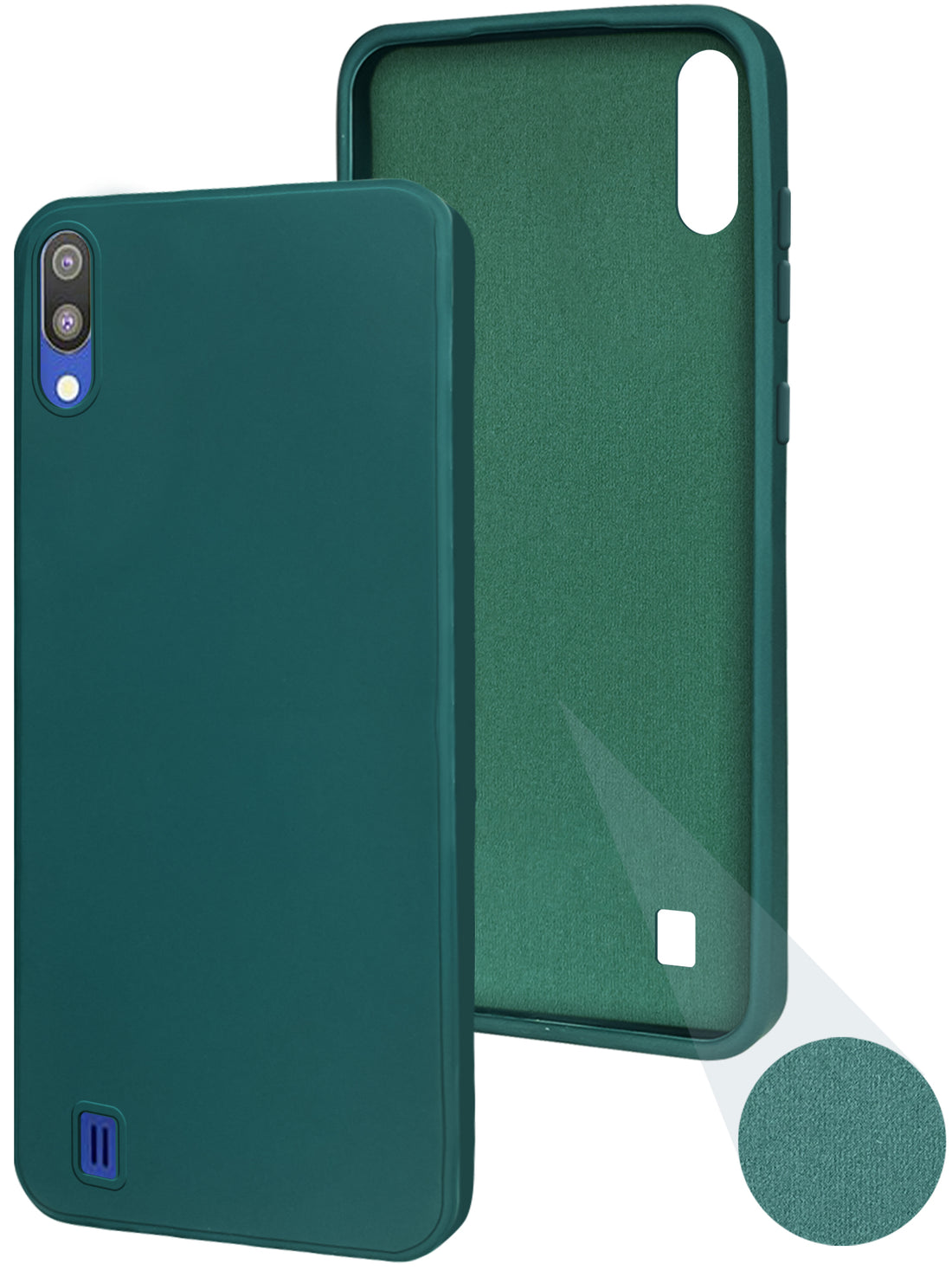 For Samsung Galaxy M10 Back Cover Case ( Matte Finish Silicone with Inside Fiber cloth)