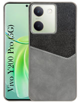 For Vivo Y200 Pro 5G Back Cover Case (Dual PU Leather Stitch | Professional Minimalist | Soft and Flexible)