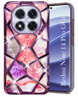 For Redmi Note 14 Pro Back Cover Case (Dual Design Glitter Sparkle and Detachable Diamond Print Case | Soft and Flexible)