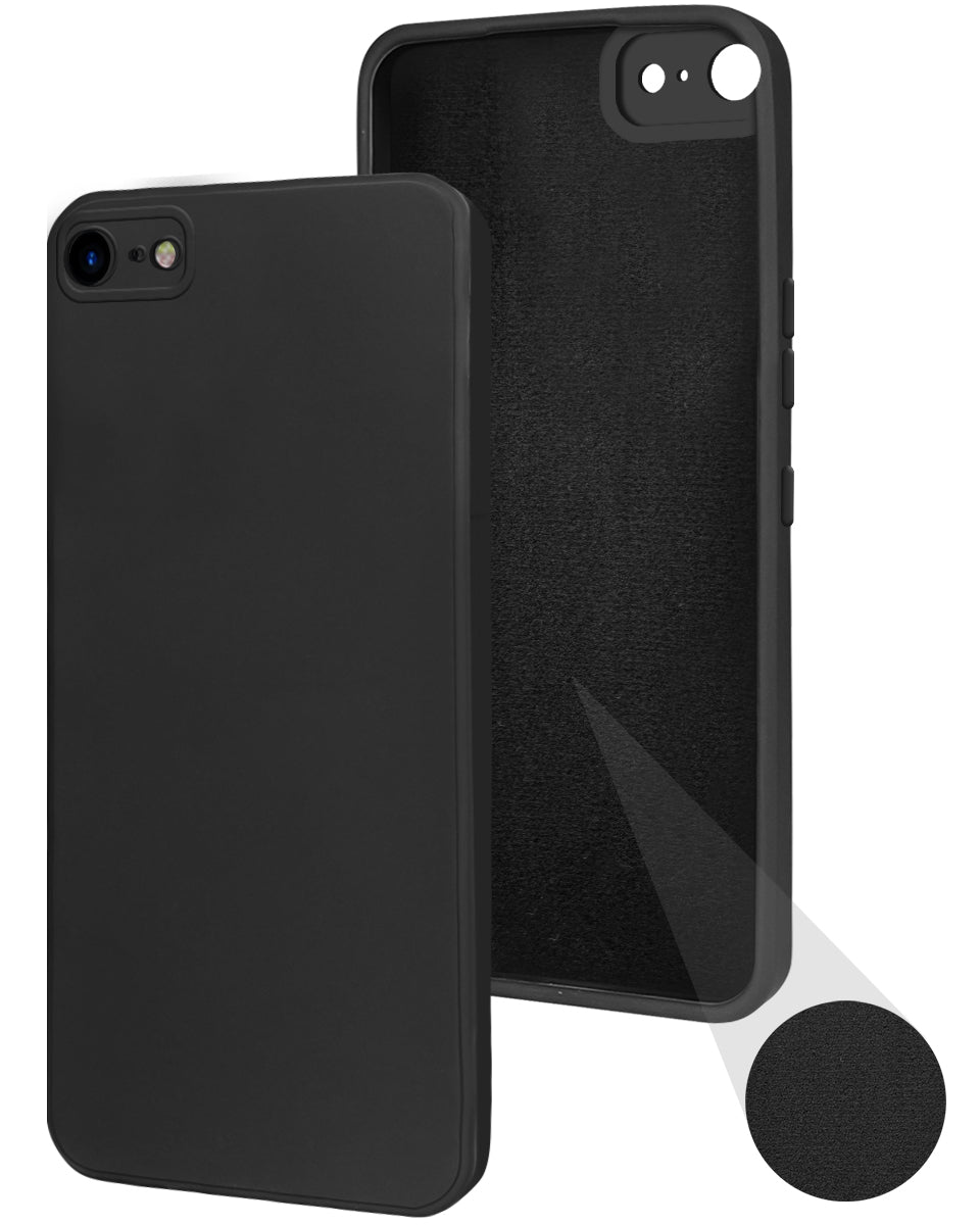 For Apple iPhone SE 2020 | SE 2022 Back Cover Case ( Matte Finish Silicone with Inside Fiber cloth)