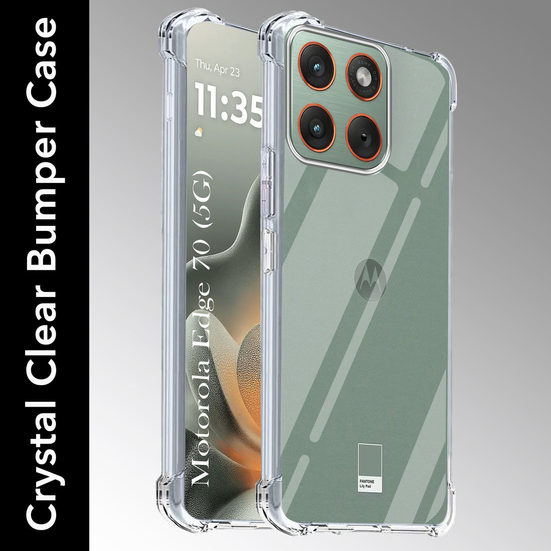 For Motorola Moto Edge 70 Back Cover Shockproof Crystal-Clear (Drop & Camera Protection | Hard Polycarbonate)