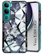 For Vivo Y300 Back Cover Case (Dual Design Glitter Sparkle and Detachable Diamond Print Case | Soft and Flexible)