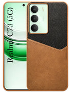 For Realme C73 Back Cover Case (Dual PU Leather Stitch | Professional Minimalist | Soft and Flexible)