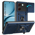 For Redmi Turbo 5 Back Cover Case Hybrid Armor (Sliding Shutter Camera Protection | Polycarbonate |Ring Holder Kickstand)
