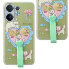 For Vivo V60 | Vivo T4 Pro Back Cover Case (3D Cute Heart Strap Holder | Camera Protection | Designer Girls Print)